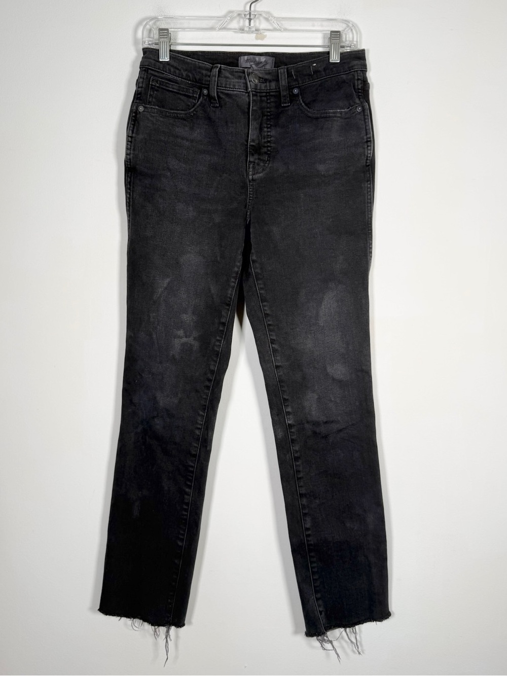 Madewell Women’s Size 27 Mid-Rise Stovepipe Jeans Frayed Hems Cotton Blend